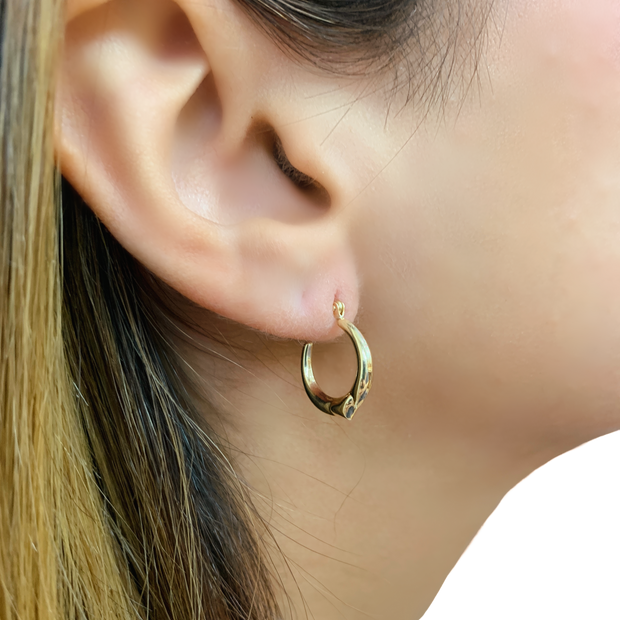 14K Yellow Gold Small Hoop Earrings