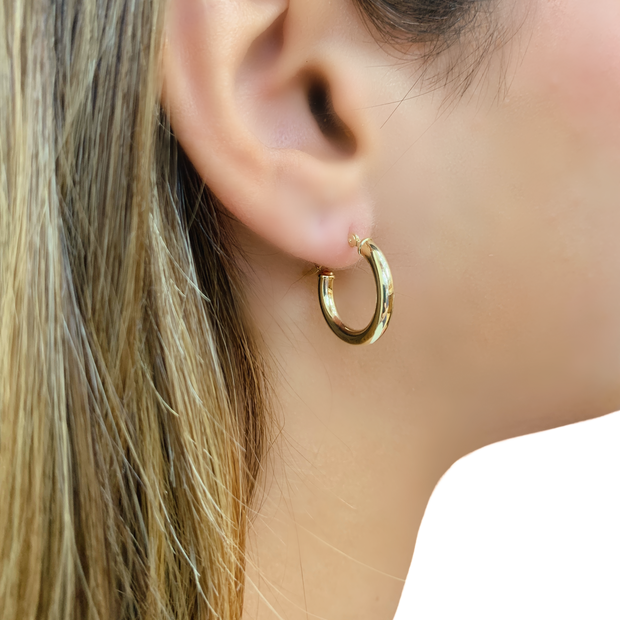 14K Yellow Gold Small Hoop Earrings
