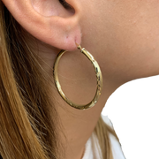 14K Yellow Gold Medium Hoop Earrings