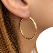 14K Yellow Gold Medium Hoop Earrings