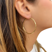 14K Yellow Gold Medium Hoop Earrings
