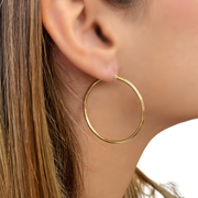 14K Yellow Gold Medium Hoop Earrings