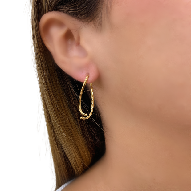 14k Yellow Gold Wishbone Earrings