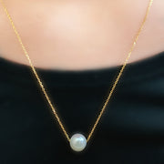 14K Yellow Gold Pearl Necklace