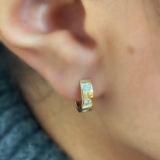 14K Yellow Gold Huggie Earrings