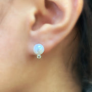 14K Pearl and Diamond Earrings