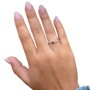 14k White Gold Diamond and Sapphire Ring