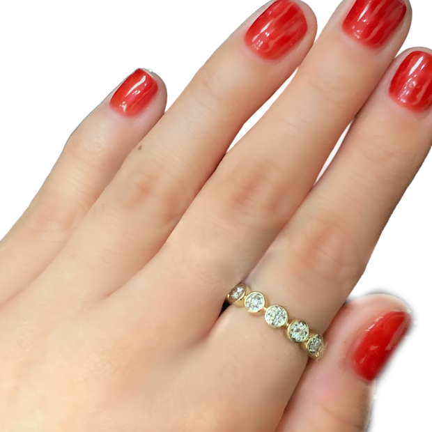 14K Gold Bezel Set Diamond Band