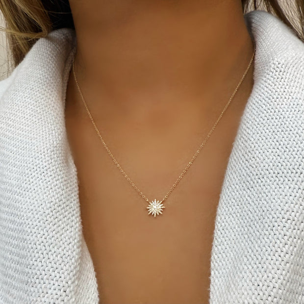 14k Yellow Gold Starburst Pendant