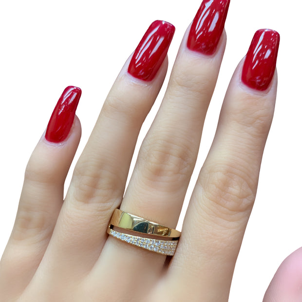 14K Yellow Gold Pave Band