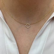 14K Quatrefoil Diamond Necklace