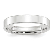 4MM White Gold Flat Wedding Band