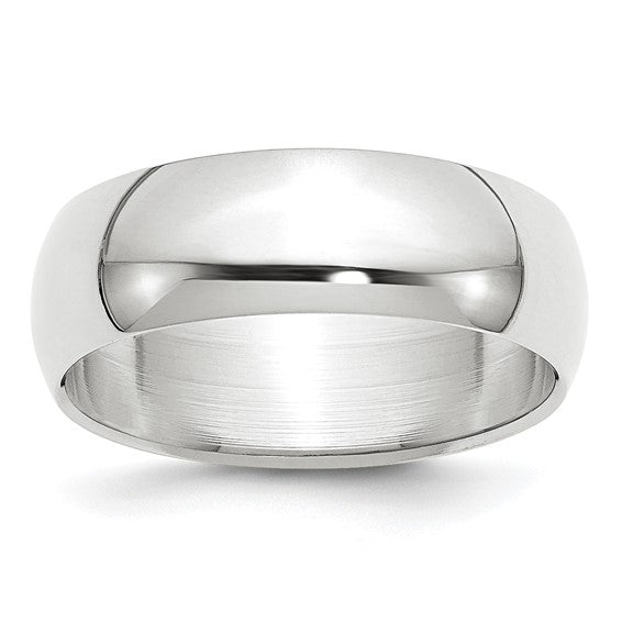 7MM White Gold Wedding Band