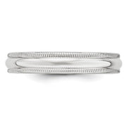 4MM White Gold Milgrain Wedding Band