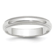 4MM White Gold Milgrain Wedding Band
