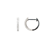 14 Karat White Gold Huggie Hoop Diamond Earrings