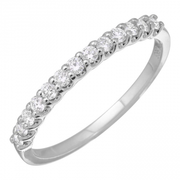 14K White Gold Diamond Band