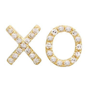 14K Gold X O Diamond Stud Earrings