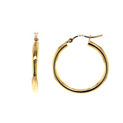 14K Yellow Gold Medium Hoop Earrings