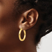14K Gold 4MM Medium Tube Hoops Earrings