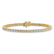 14 Karat Yellow Gold Laboratory Grown Diamond Bracelet With 5.00ctw Round Diamonds F Vs1