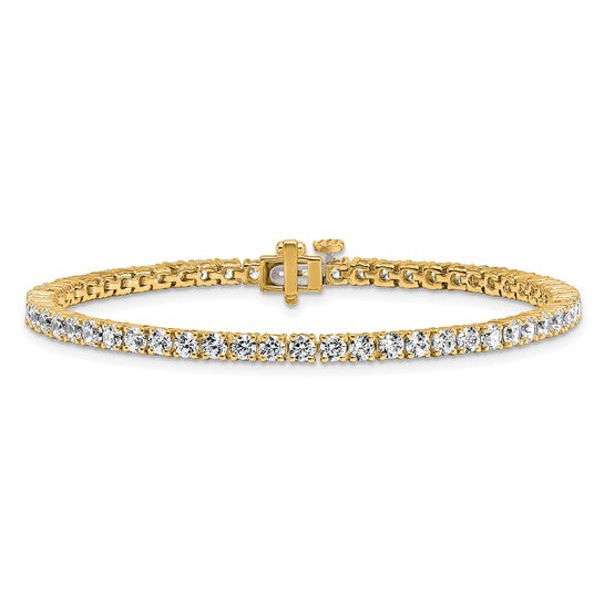 14 Karat Yellow Gold Laboratory Grown Diamond Bracelet With 5.00ctw Round Diamonds F Vs1