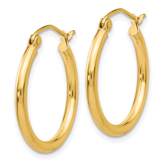 14K Gold Small 2MM Tube Hoop Earrings