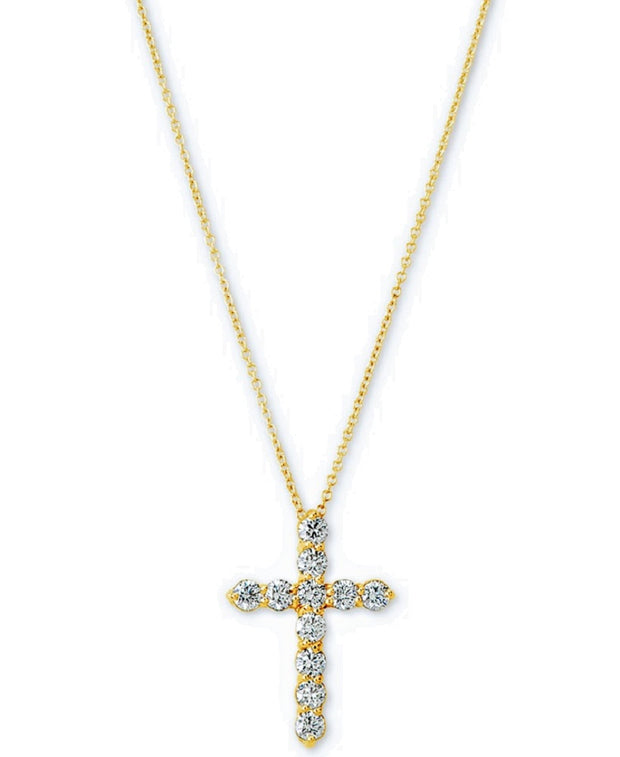 14K Gold Diamond Cross Necklace