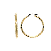 14K Yellow Gold Medium Hoop Earrings