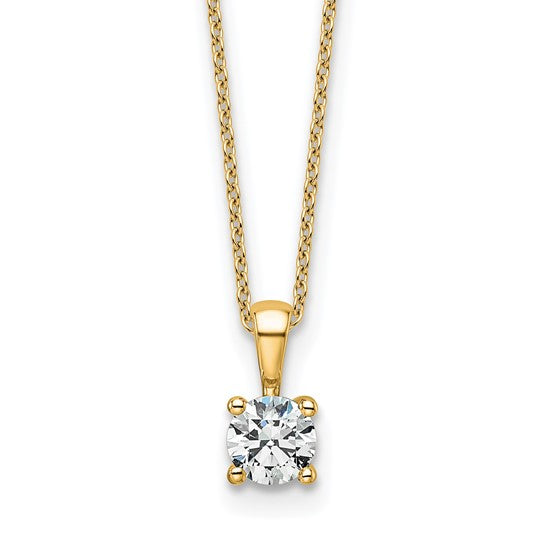 14K Gold .50ct Lab Grown Solitaire Diamond Necklace