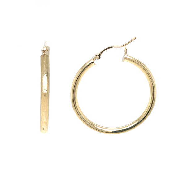 14K Yellow Gold Medium Hoop Earrings