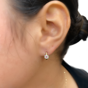 14kYellow Gold Cz Flower Huggies