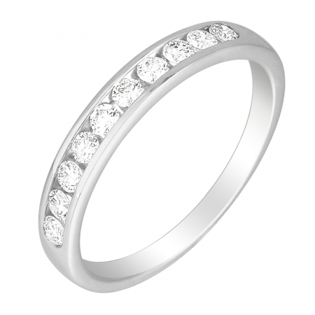 14 Karat White Gold  Channel Set Band Wedding Band