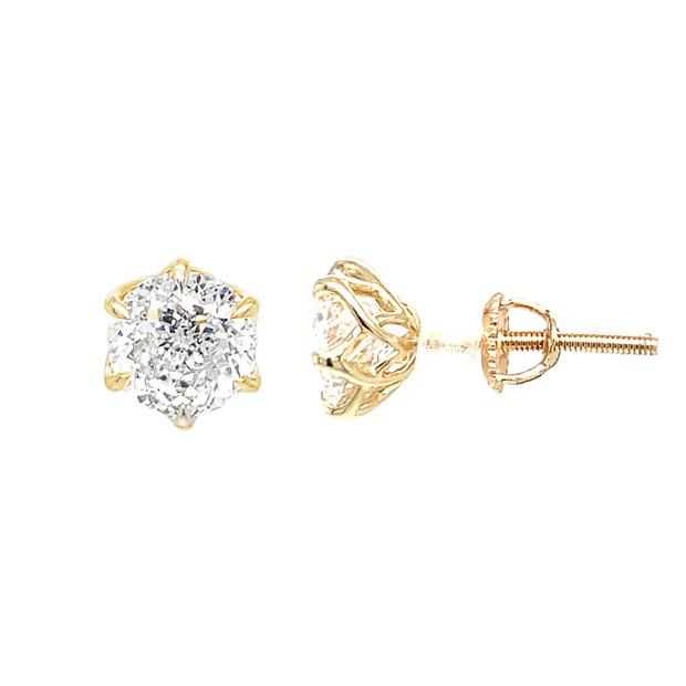 14K Yellow Gold 2.17 Carat Lab Grown Diamond Studs