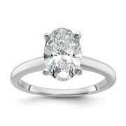14K White Gold 2.00ct Solitaire Oval Lab Grown Diamond Engagement Ring