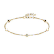 14K Gold Diamond Station Bracelet