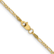 14K Gold Solid Figaro Chain 24" 1.8MM