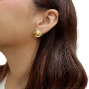 14K Yellow Gold Dome Stud Earrings