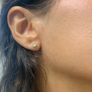 14k Yellow Gold Pave Diamond Studs