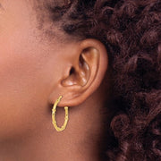 Yellow Gold Bamboo Hoops