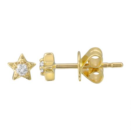 14K Diamond Star Stud Earrings