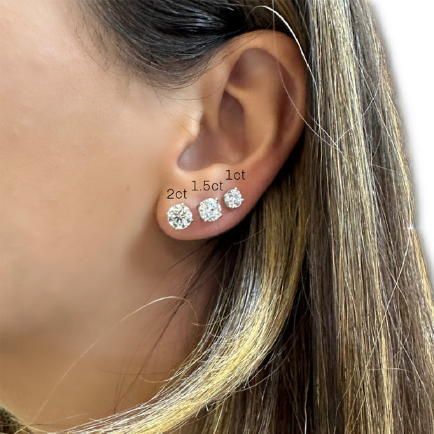 2.00ctw Natural Diamond Studs in 14K White Gold