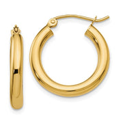 14K Gold Small 3MM Tube Hoop Earrings