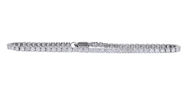 14K White Gold 3.00ctw Natural Diamond Tennis Bracelet 7 in
