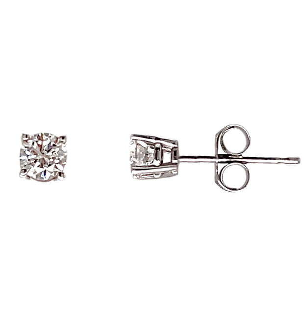 1/3 CT Natural Diamond Stud Earrings in 14K White Gold