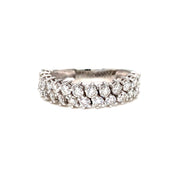 14K White Gold Double Row Fexible Diamond Band