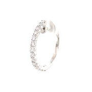 14K White Gold Diamond Hoop Earrings