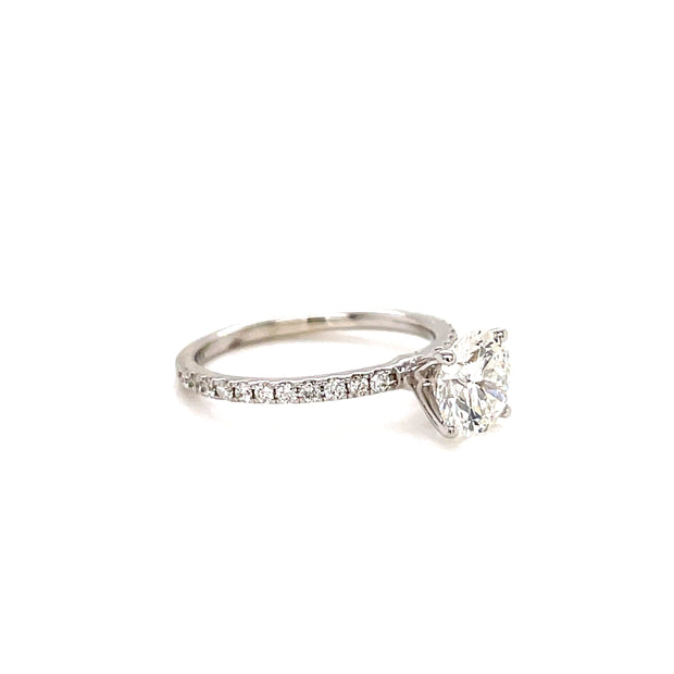 1.55ct tw Laboratory-Grown Pave Engagement Ring