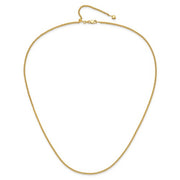 14K Gold Adjustable Wheat Chain 22"