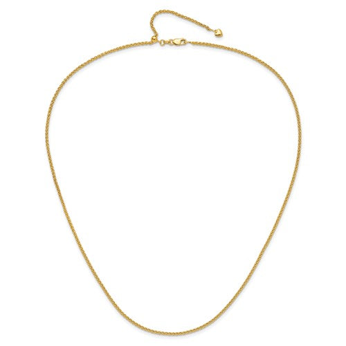 14K Gold Adjustable Wheat Chain 22"